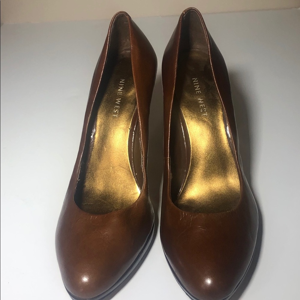 Nine West Brown Leather Heels Size 7M